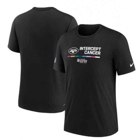 Men New York Jets 2022 Black Crucial Catch Performance T Shirt